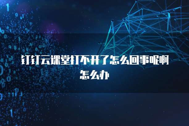 钉钉云课堂打不开了怎么回事呢啊怎么办