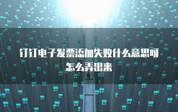 钉钉电子发票添加失败什么意思呀怎么弄出来