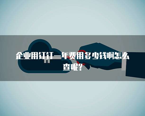 企业用钉钉一年费用多少钱啊怎么查呢？