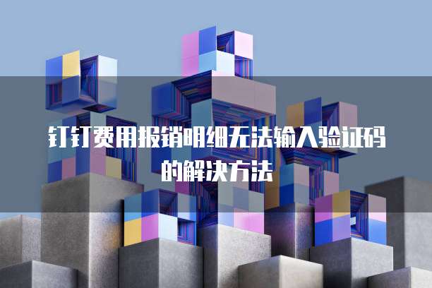 钉钉费用报销明细无法输入验证码的解决方法