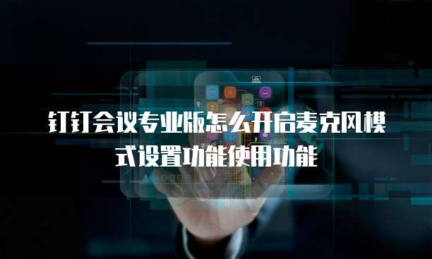 钉钉会议专业版怎么开启麦克风模式设置功能使用功能