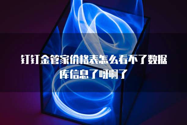 钉钉金管家价格表怎么看不了数据库信息了呀啊了