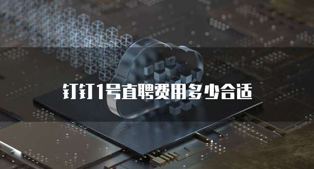 钉钉1号直聘费用多少合适