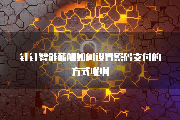 钉钉智能薪酬如何设置密码支付的方式呢啊