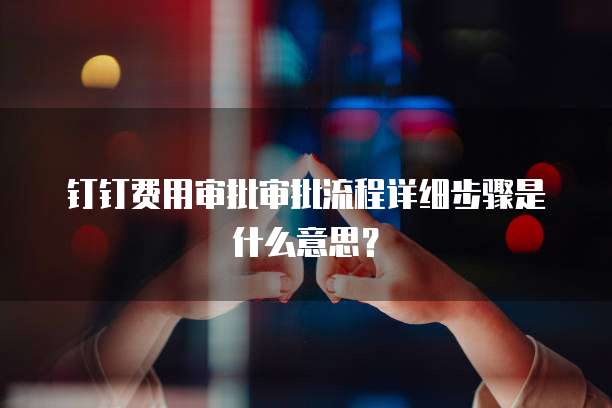 钉钉费用审批审批流程详细步骤是什么意思?