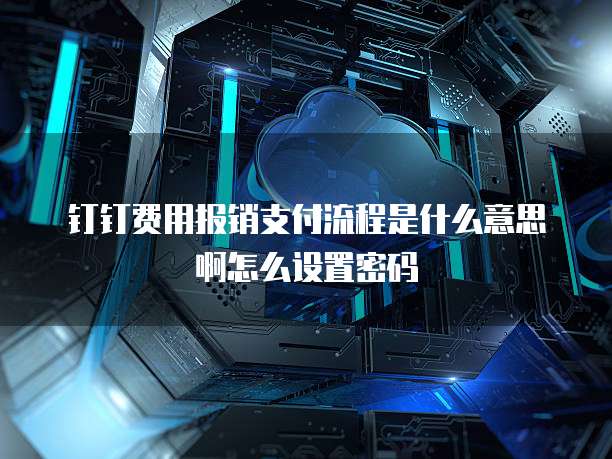 钉钉费用报销支付流程是什么意思啊怎么设置密码