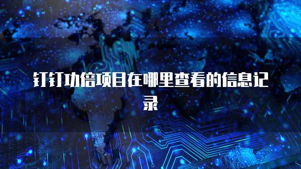 钉钉功倍项目在哪里查看的信息记录