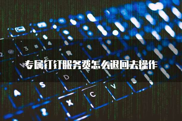 专属钉钉服务费怎么退回去操作