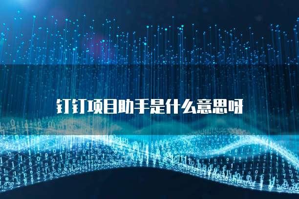 钉钉项目助手是什么意思呀