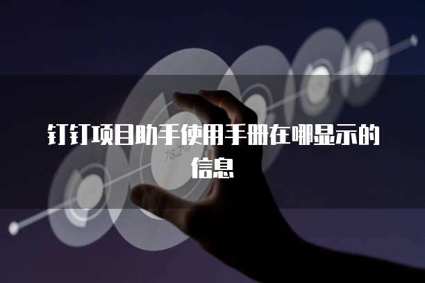 钉钉项目助手使用手册在哪显示的信息