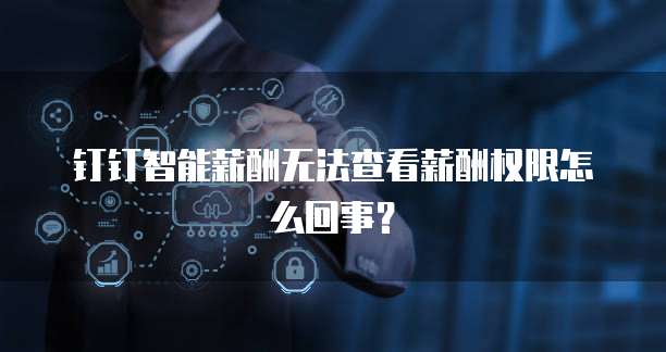 钉钉智能薪酬无法查看薪酬权限怎么回事?