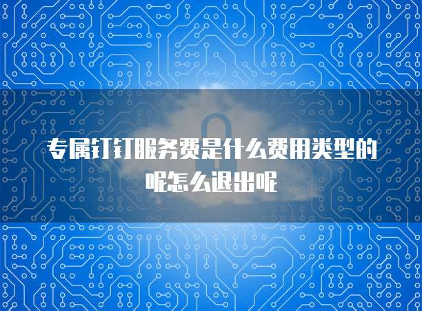 专属钉钉服务费是什么费用类型的呢怎么退出呢