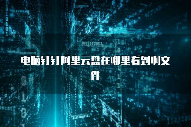 电脑钉钉阿里云盘在哪里看到啊文件