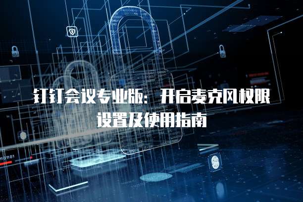 钉钉会议专业版:开启麦克风权限设置及使用指南