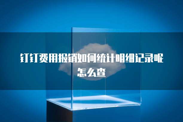 钉钉费用报销如何统计明细记录呢怎么查