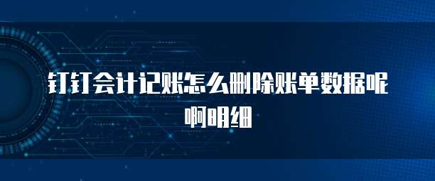 钉钉会计记账怎么删除账单数据呢啊明细