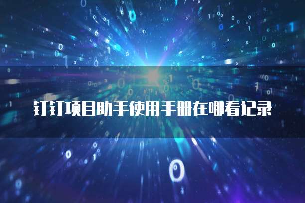钉钉项目助手使用手册在哪看记录