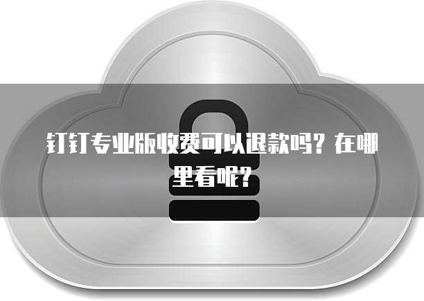 钉钉专业版收费可以退款吗?在哪里看呢?