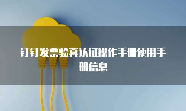 钉钉发票验真认证操作手册使用手册信息