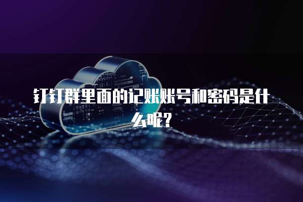钉钉群里面的记账账号和密码是什么呢?