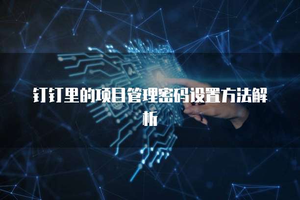 钉钉里的项目管理密码设置方法解析