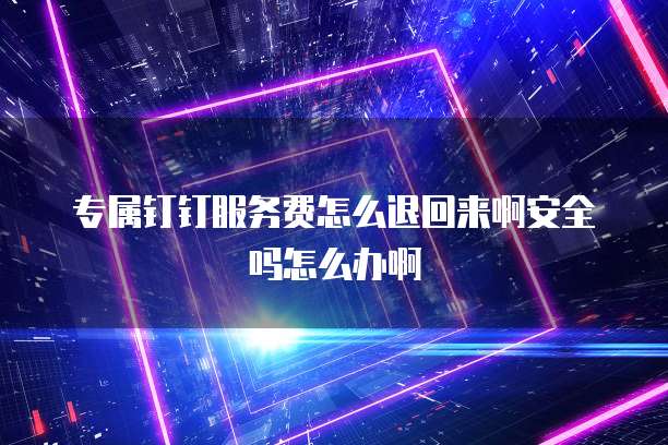 专属钉钉服务费怎么退回来啊安全吗怎么办啊