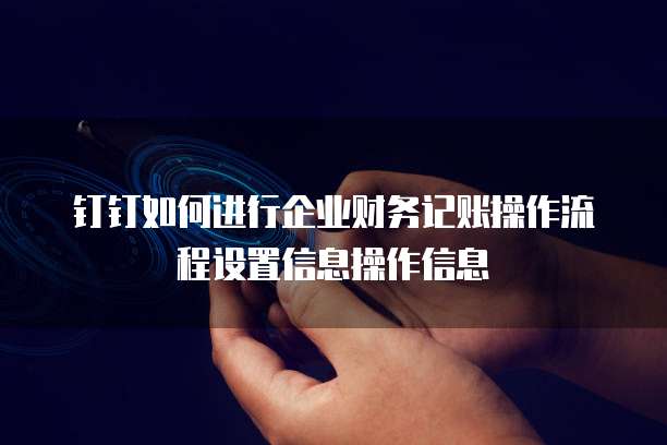 钉钉如何进行企业财务记账操作流程设置信息操作信息