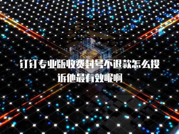 钉钉专业版收费封号不退款怎么投诉他最有效呢啊