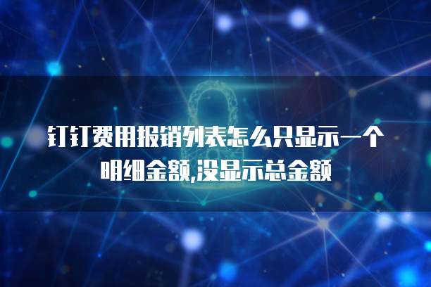 钉钉费用报销列表怎么只显示一个明细金额,没显示总金额