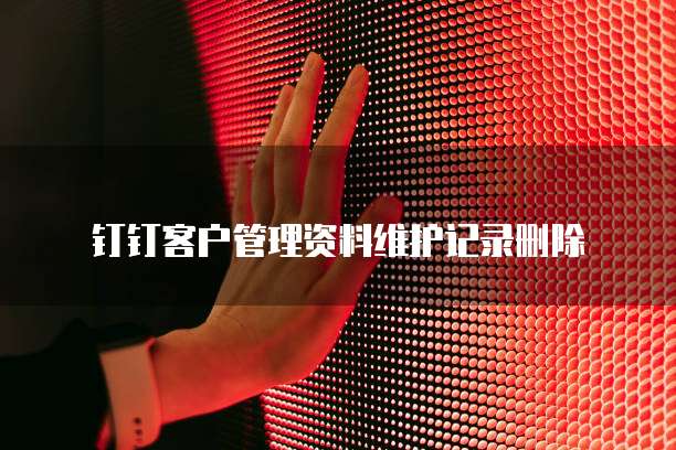 钉钉客户管理资料维护记录删除