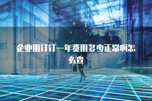 企业用钉钉一年费用多少正常啊怎么查