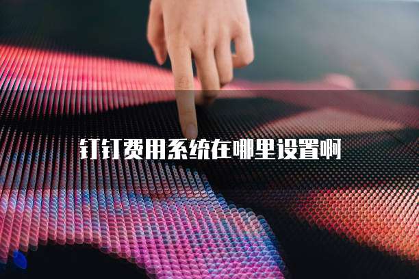 钉钉费用系统在哪里设置啊