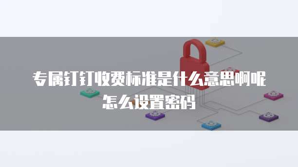 专属钉钉收费标准是什么意思啊呢怎么设置密码
