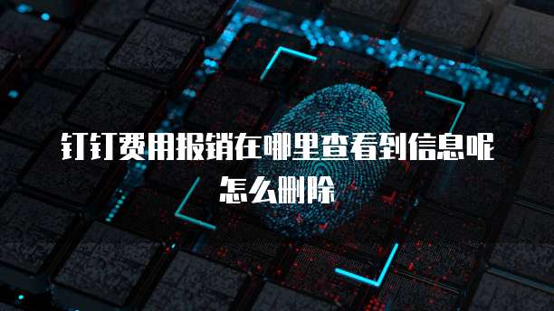 钉钉费用报销在哪里查看到信息呢怎么删除