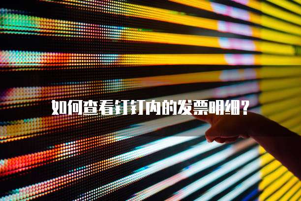 如何查看钉钉内的发票明细?
