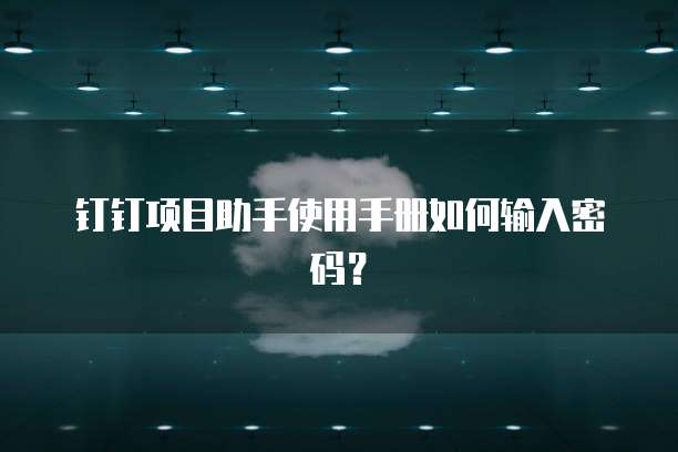 钉钉项目助手使用手册如何输入密码?