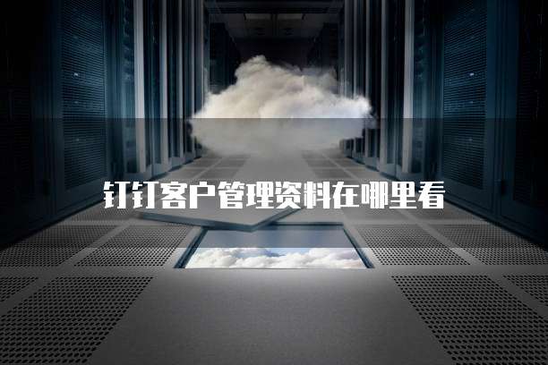 钉钉客户管理资料在哪里看