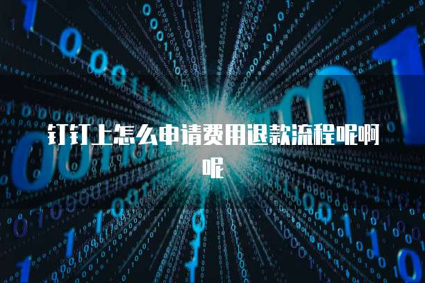 钉钉上怎么申请费用退款流程呢啊呢