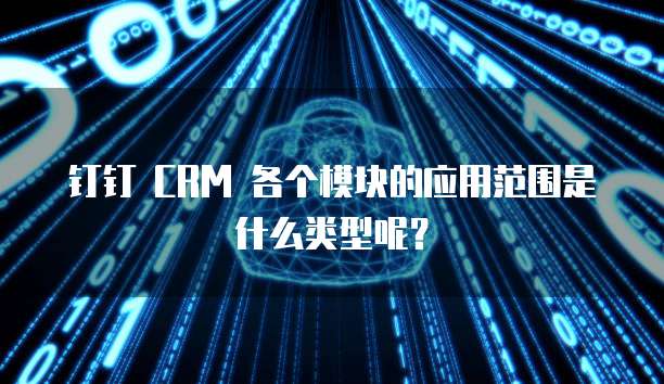 钉钉 CRM 各个模块的应用范围是什么类型呢?