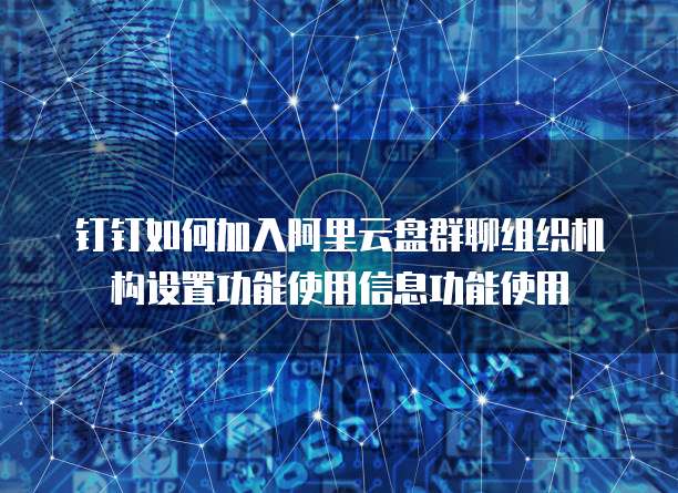 钉钉如何加入阿里云盘群聊组织机构设置功能使用信息功能使用