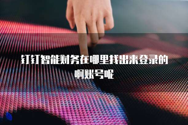 钉钉智能财务在哪里找出来登录的啊账号呢