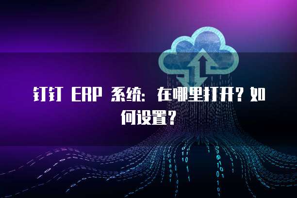 钉钉 ERP 系统:在哪里打开?如何设置?