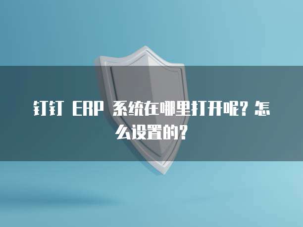 钉钉 ERP 系统在哪里打开呢?怎么设置的?