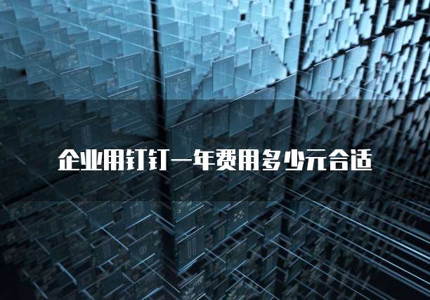 企业用钉钉一年费用多少元合适