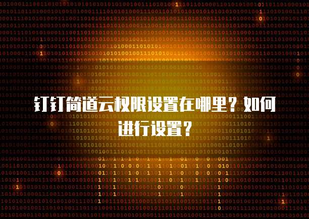 钉钉简道云权限设置在哪里?如何进行设置?