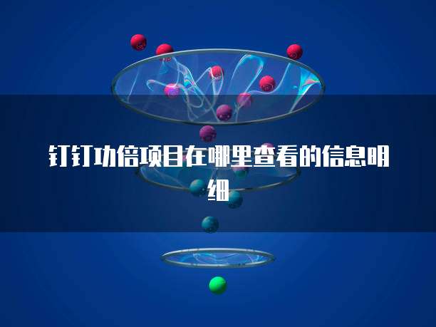 钉钉功倍项目在哪里查看的信息明细