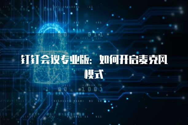 钉钉会议专业版:如何开启麦克风模式