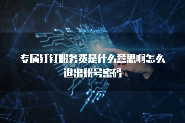 专属钉钉服务费是什么意思啊怎么退出账号密码