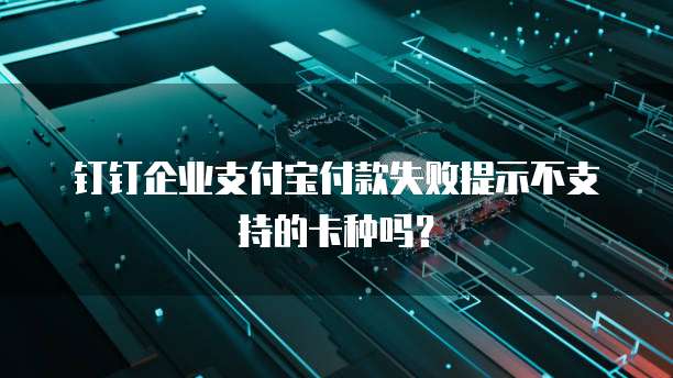 钉钉企业支付宝付款失败提示不支持的卡种吗?