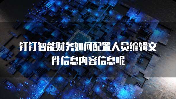 钉钉智能财务如何配置人员编辑文件信息内容信息呢